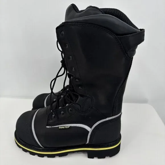 Red Wing 4495 Goretex 12 Black Leather Work Safety Toe‎ Boots Men's 7.5 E2 Wide